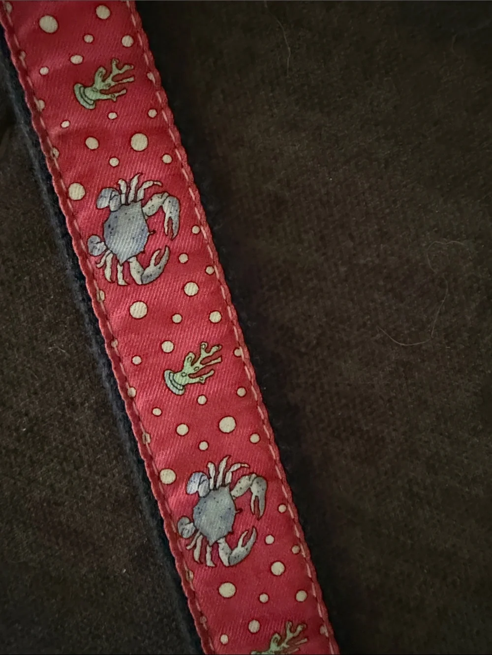 Vineyard Vines Red Patterned Belt with Leather Trim
